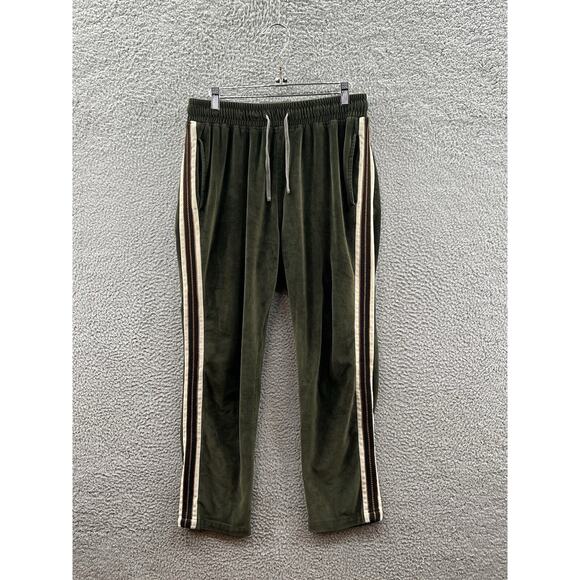 Candor Olive Velour Sweatpants Track Pants Men's Size Needles